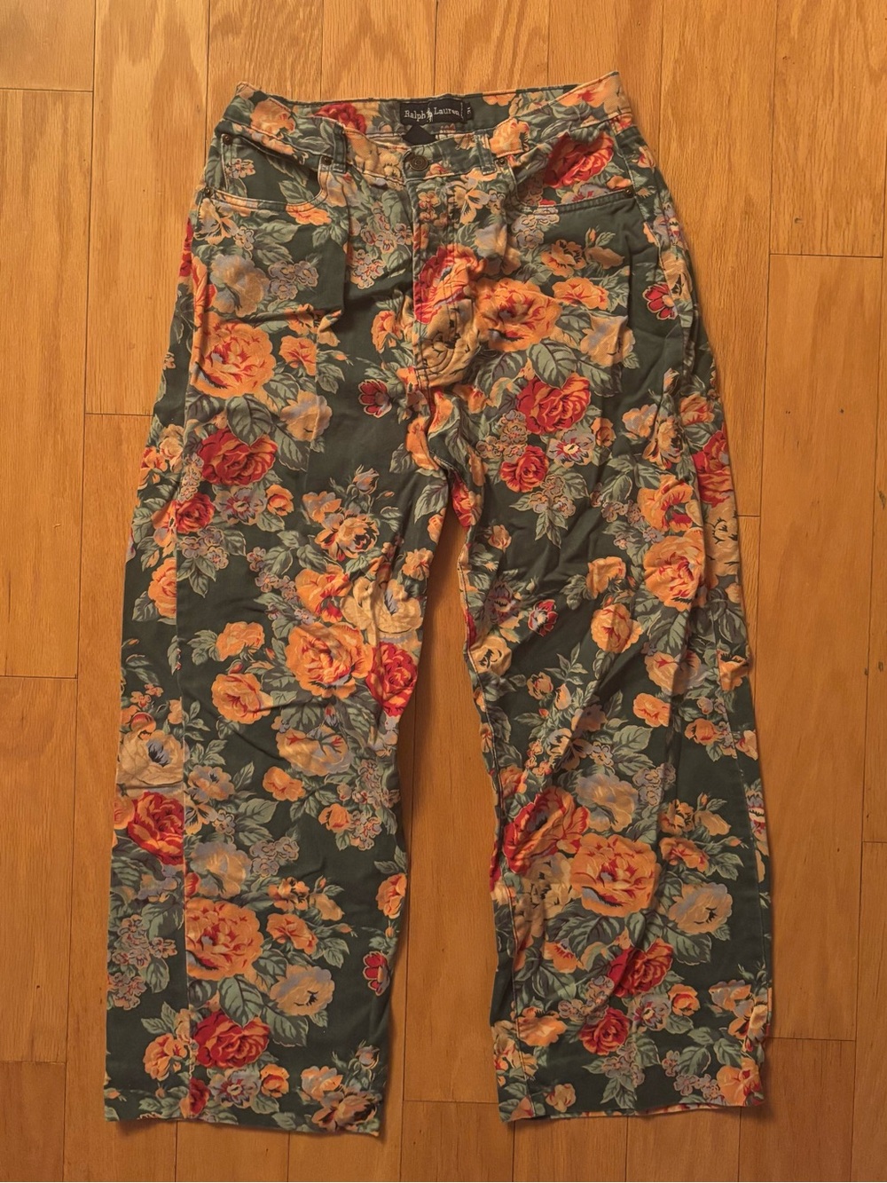 ralph lauren floral straight leg pants